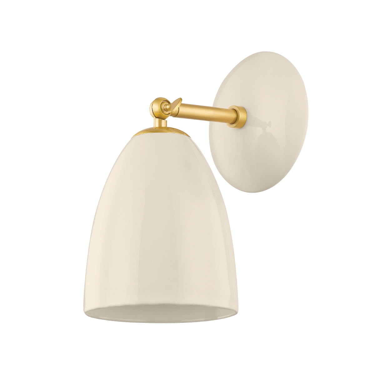 Mitzi Kirsten AGED BRASS/CERAMIC CREAM 6.25W x 11.5H Wall Sconce