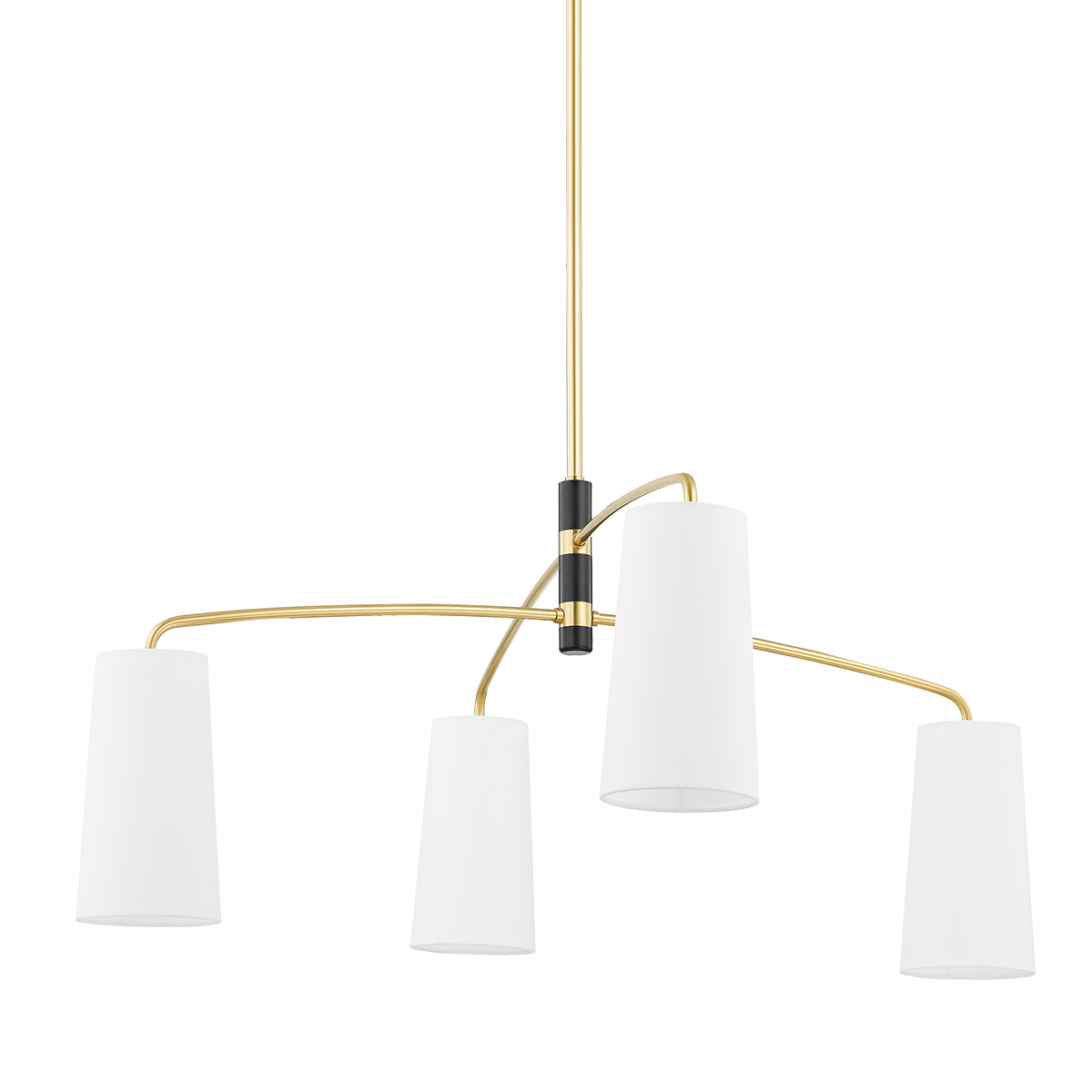 Mitzi Evelyn Aged Brass/soft Black 45W x 19.5H Chandelier