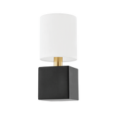 Mitzi Joey AGED BRASS/CERAMIC SATIN BLACK 5.75W x 12.75H Wall Sconce