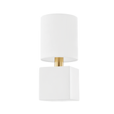 Mitzi Joey AGED BRASS/CERAMIC SATIN WHITE 5.75W x 12.75H Wall Sconce