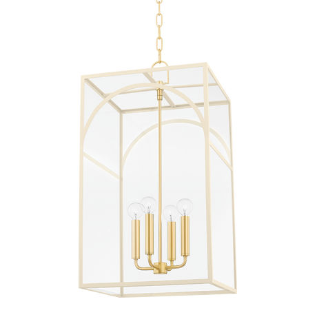 Mitzi Addison AGED BRASS/TEXTURED CREAM 15W x 15L x 28.13H Pendant