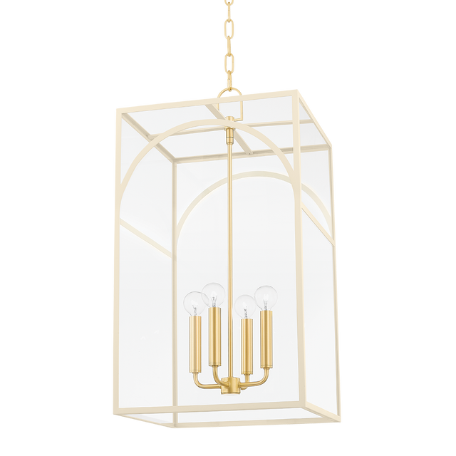 Mitzi Addison AGED BRASS/TEXTURED CREAM 15W x 15L x 28.13H Pendant