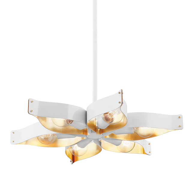 Mitzi Nala SOFT WHITE/GOLD LEAF 27W x 3.25H Chandelier