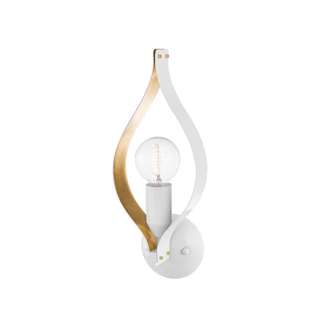 Mitzi Nala SOFT WHITE/GOLD LEAF 6W x 4.5L x 16.5H Wall Sconce