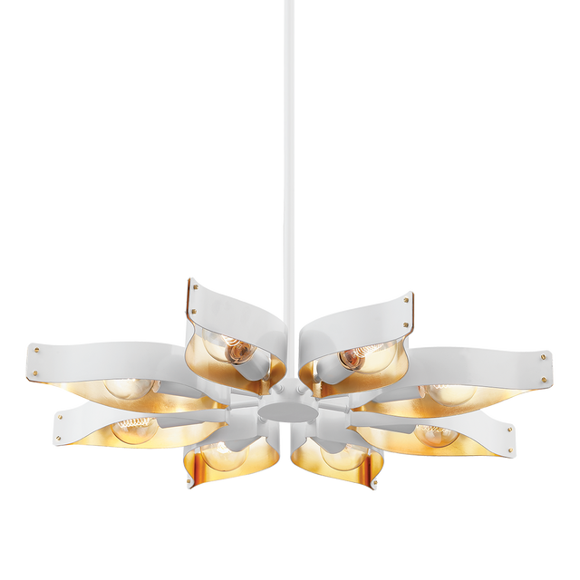 Mitzi Nala SOFT WHITE/GOLD LEAF 32W x 3.25H Chandelier
