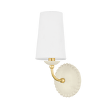 Mitzi Rhea AGED BRASS/CERAMIC ANTIQUE IVORY 5.5W x 13.25H Wall Sconce