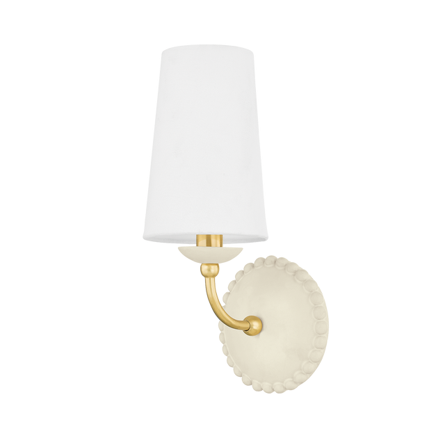 Mitzi Rhea AGED BRASS/CERAMIC ANTIQUE IVORY 5.5W x 13.25H Wall Sconce