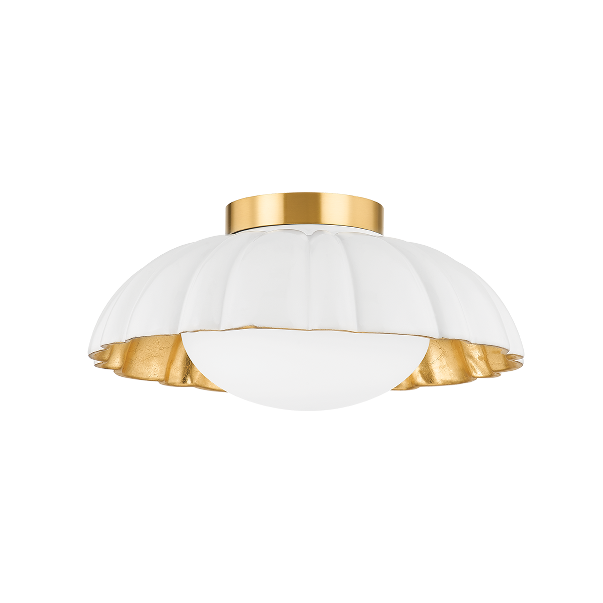 Mitzi Penelope Aged Brass 14W x 6.5H Flush Mount