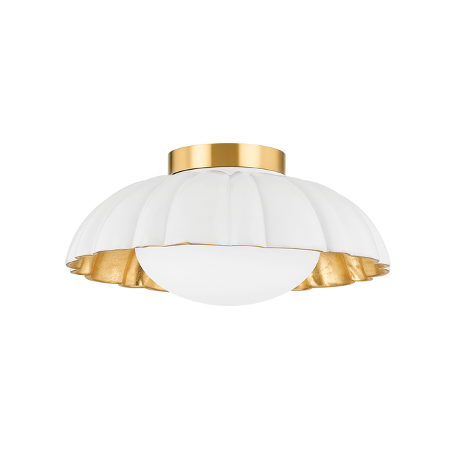 Mitzi Penelope Aged Brass 14W x 6.5H Flush Mount