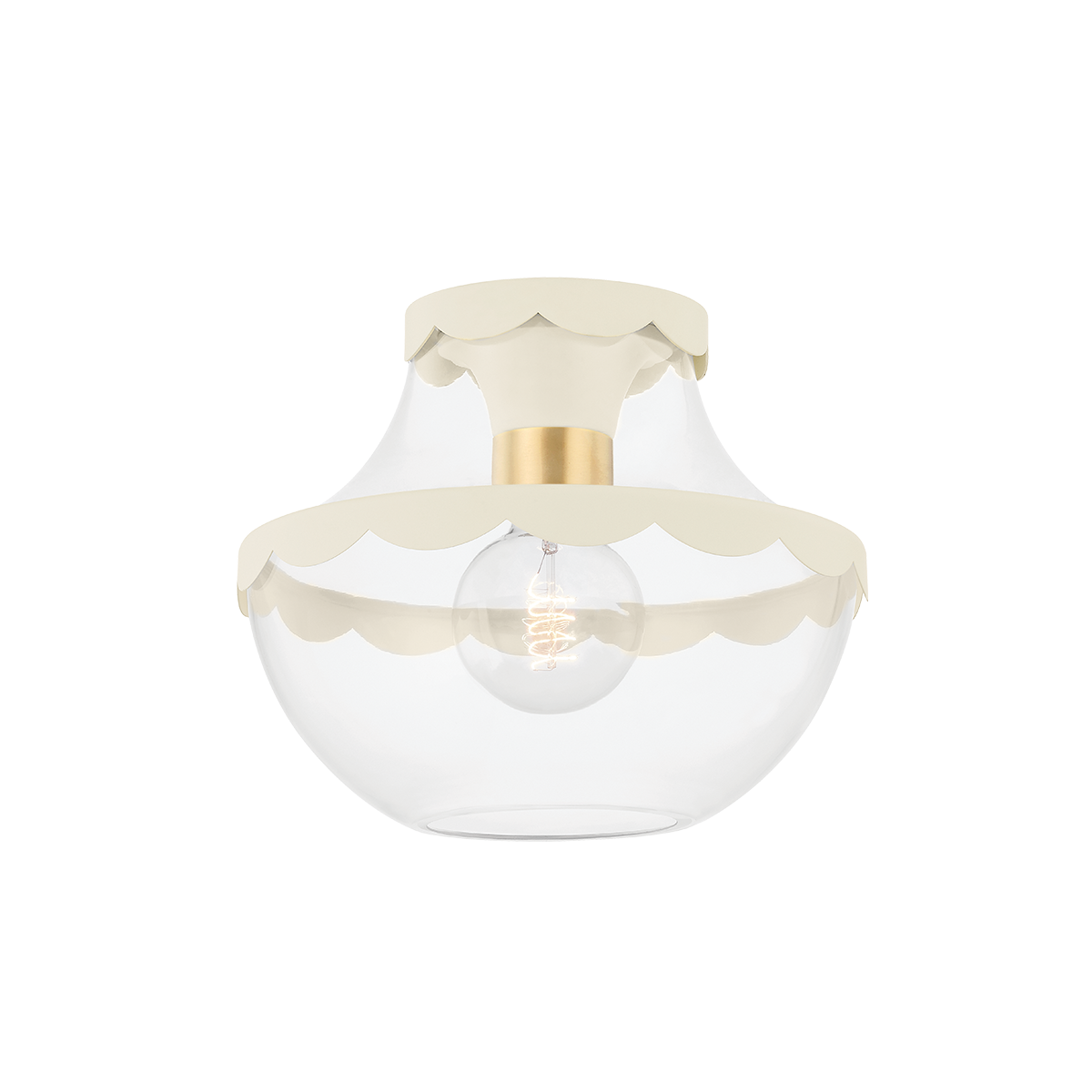 Mitzi Alaina Aged Brass 10.5W x 8.75H Semi-Flush Mount