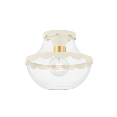 Mitzi Alaina Aged Brass 10.5W x 8.75H Semi-Flush Mount