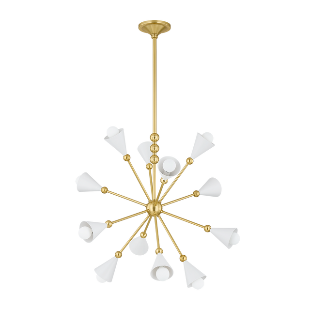 Mitzi HIKARI AGED BRASS/SOFT WHITE 28.25W x 25H Chandelier