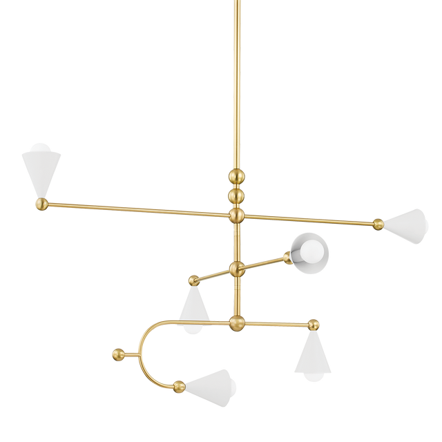 Mitzi Hikari AGED BRASS/SOFT WHITE 42.5W x 22.75H Chandelier