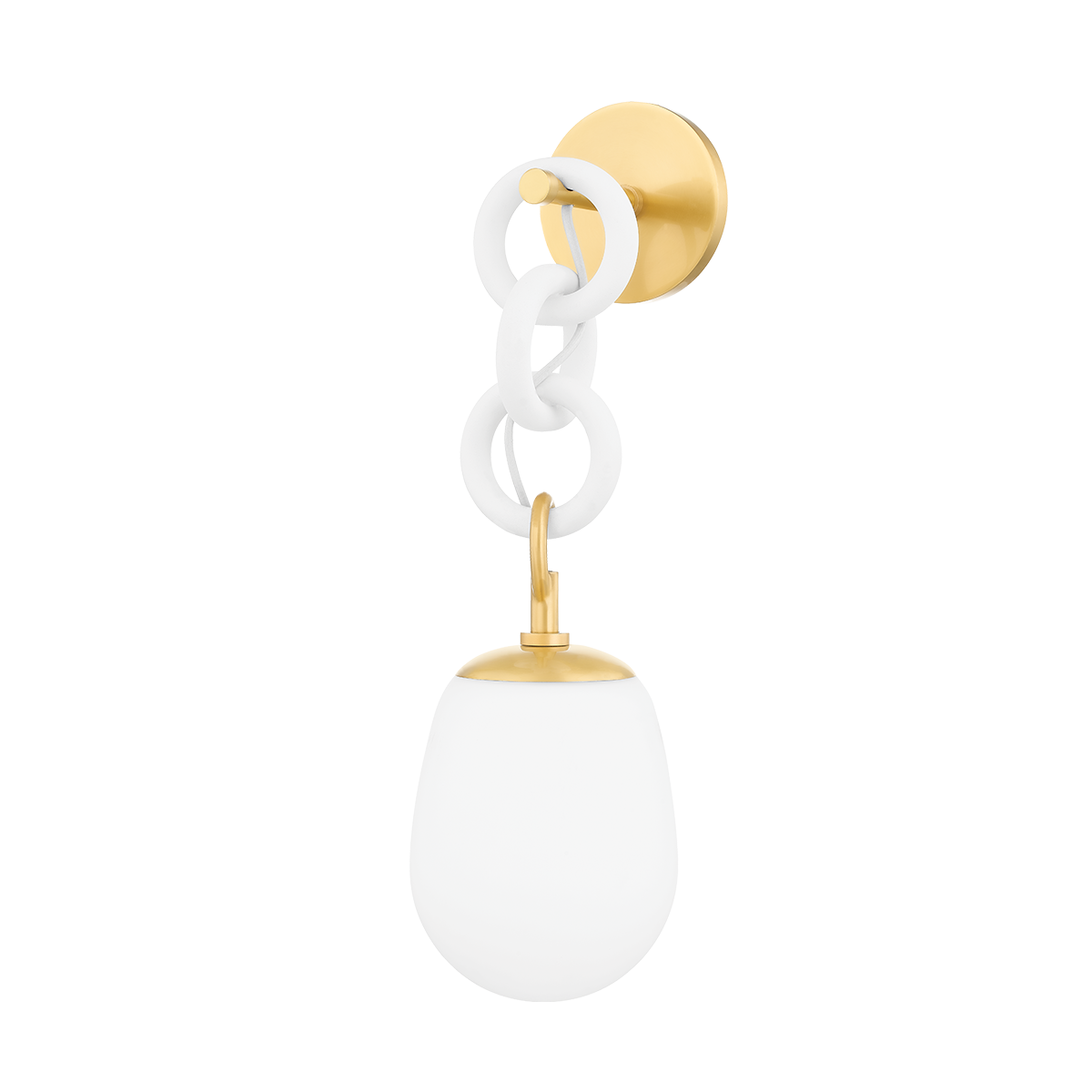 Mitzi Marina AGED BRASS/TEXTURED WHITE 6W x 20.5H Wall Sconce