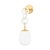 Mitzi Marina AGED BRASS/TEXTURED WHITE 6W x 20.5H Wall Sconce
