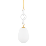 Mitzi Marina AGED BRASS/TEXTURED WHITE 8.5W x 28.75H Pendant