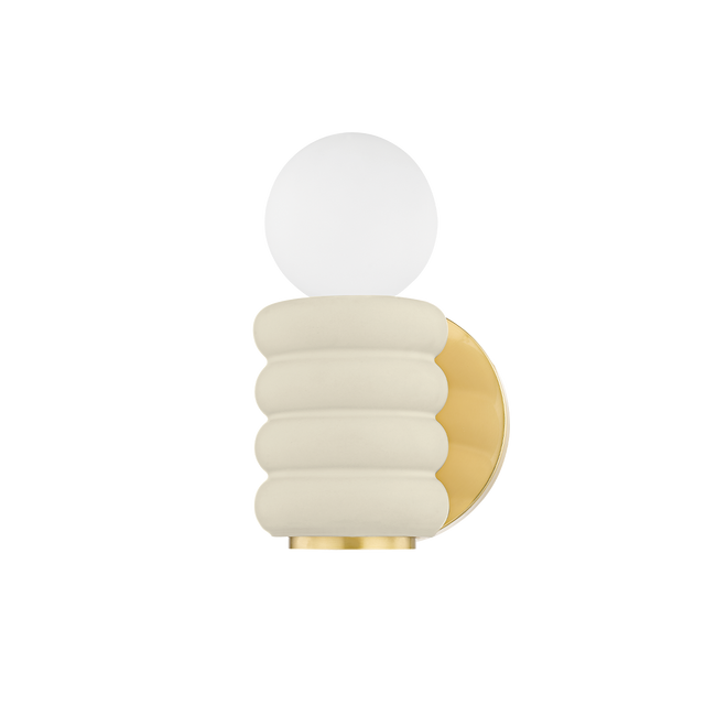 Mitzi Bibi AGED BRASS/CERAMIC ANTIQUE IVORY 4.75W x 7H Wall Sconce