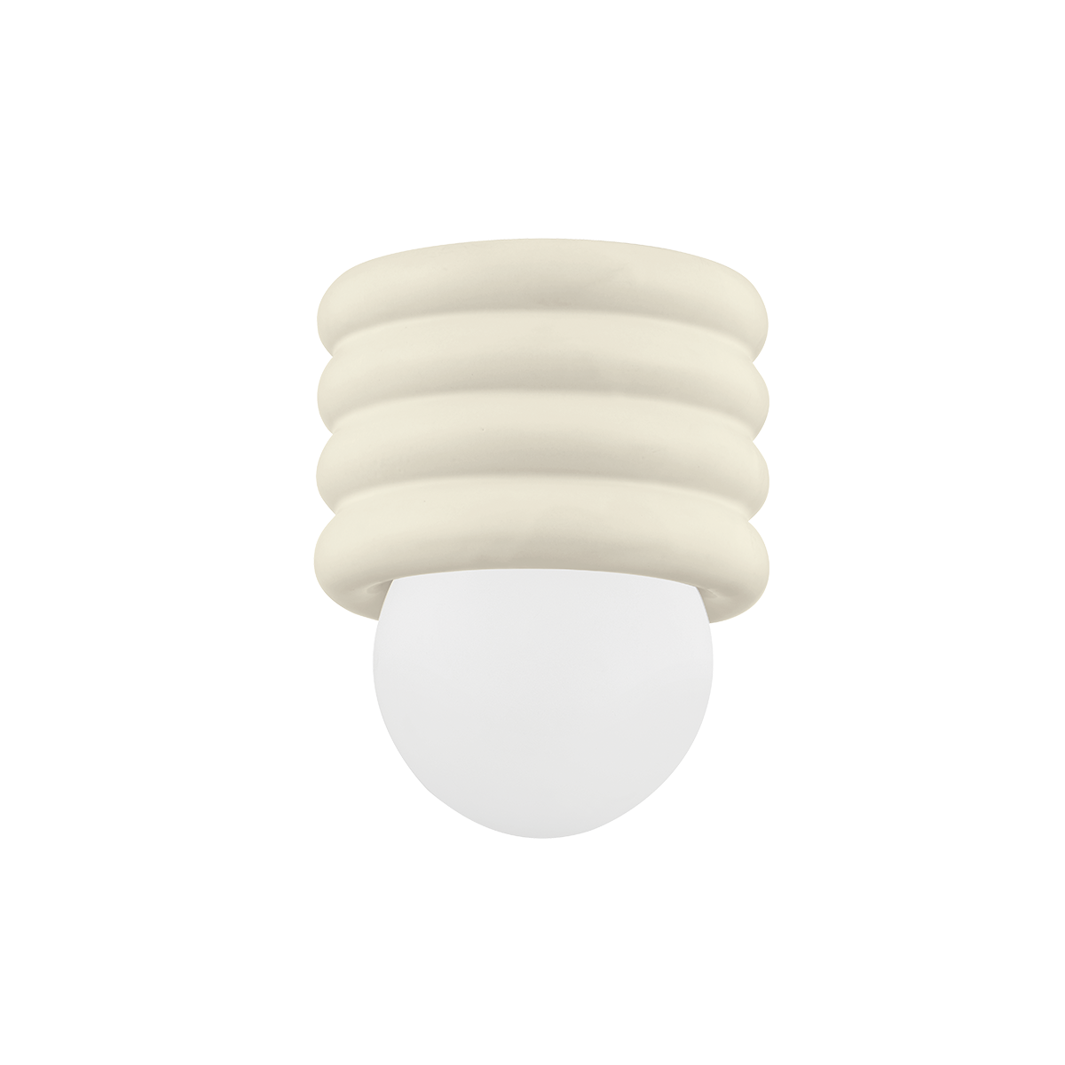 Mitzi Bibi AGED BRASS/CERAMIC ANTIQUE IVORY 6.75W x 8.5H Flush Mount