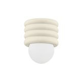 Mitzi Bibi AGED BRASS/CERAMIC ANTIQUE IVORY 6.75W x 8.5H Flush Mount
