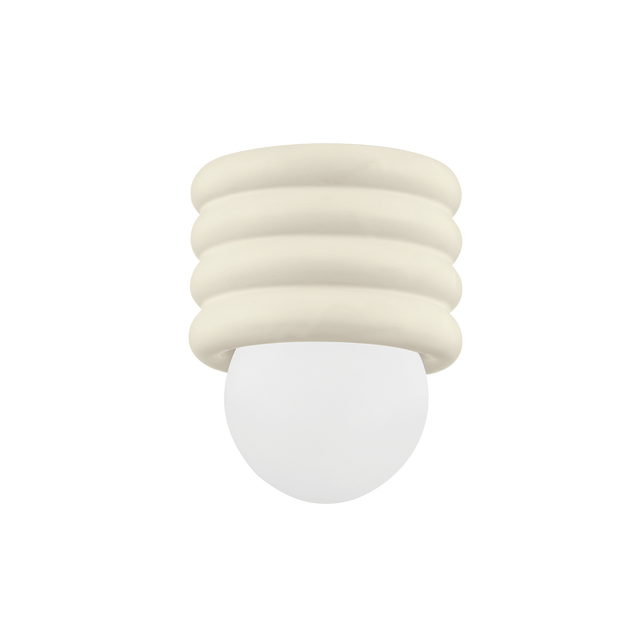 Mitzi Bibi AGED BRASS/CERAMIC ANTIQUE IVORY 6.75W x 8.5H Flush Mount
