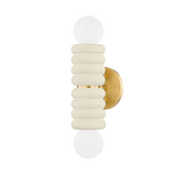 Mitzi Bibi AGED BRASS/CERAMIC ANTIQUE IVORY 4.75W x 13.25H Wall Sconce