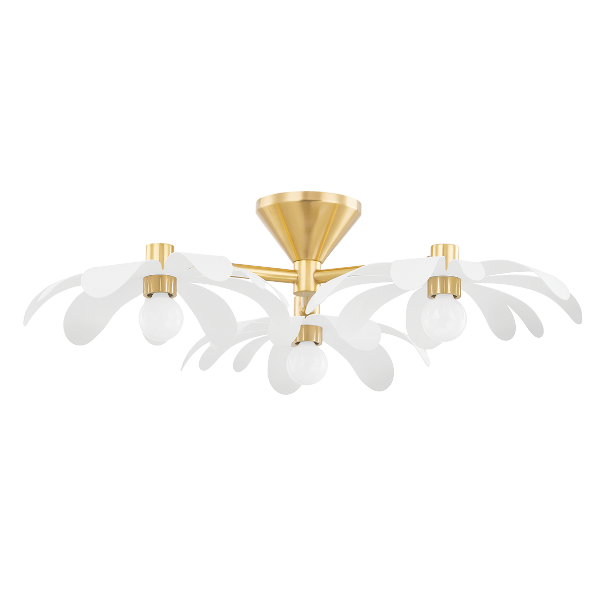 Mitzi Twiggy AGED BRASS/TEXTURED WHITE 25W x 7H Semi-Flush Mount
