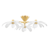 Mitzi Twiggy AGED BRASS/TEXTURED WHITE 25W x 7H Semi-Flush Mount