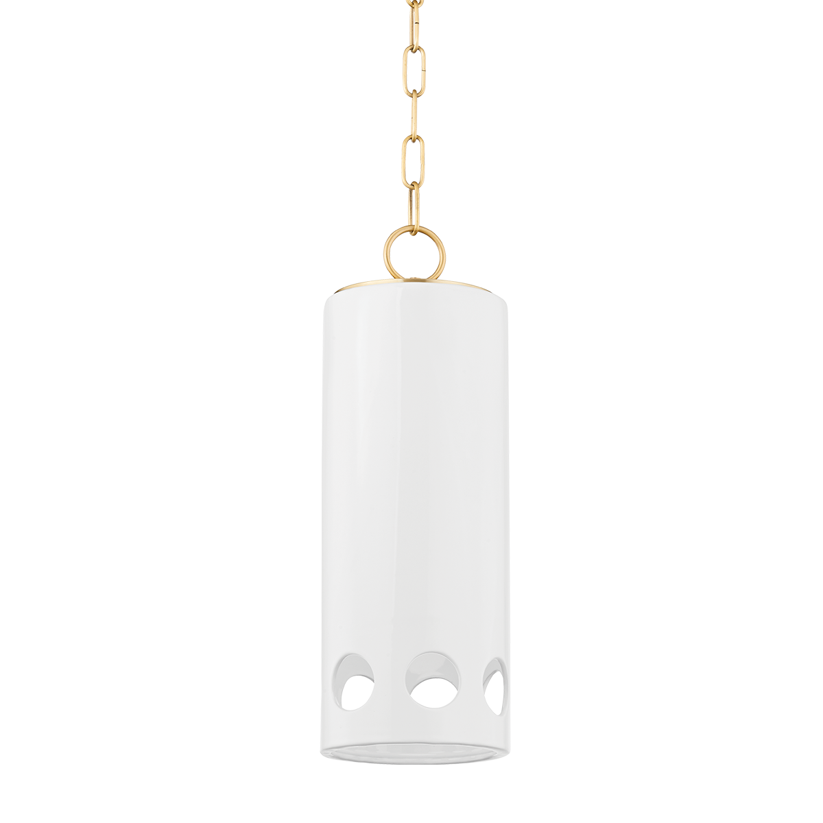 Mitzi Jean AGED BRASS/CERAMIC GLOSS WHITE 6W x 17.75H Pendant