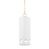 Mitzi Jean AGED BRASS/CERAMIC GLOSS WHITE 6W x 17.75H Pendant