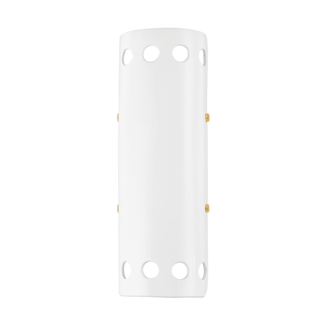 Mitzi Jean AGED BRASS/CERAMIC GLOSS WHITE 5.5W x 18H Wall Sconce