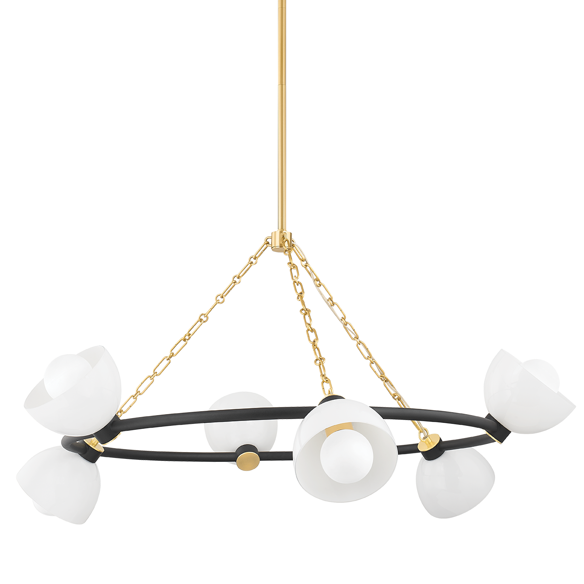Mitzi Belle AGED BRASS/TEXTURED BLACK COMBO 42.75W x 20.5H Chandelier