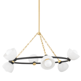 Mitzi Belle AGED BRASS/TEXTURED BLACK COMBO 42.75W x 20.5H Chandelier