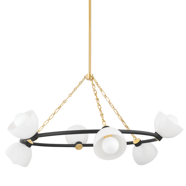 Mitzi Belle AGED BRASS/TEXTURED BLACK COMBO 42.75W x 20.5H Chandelier