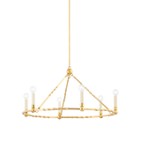 Mitzi Josephine Vintage Gold Leaf 31W x 15.25H Chandelier