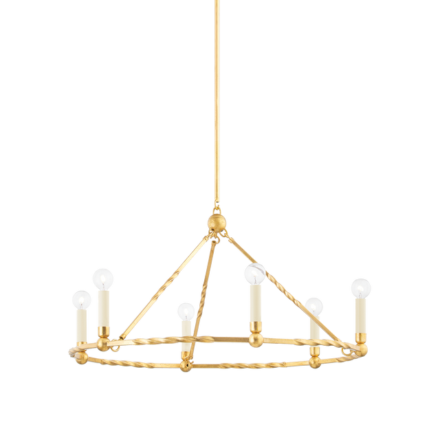 Mitzi Josephine Vintage Gold Leaf 31W x 15.25H Chandelier