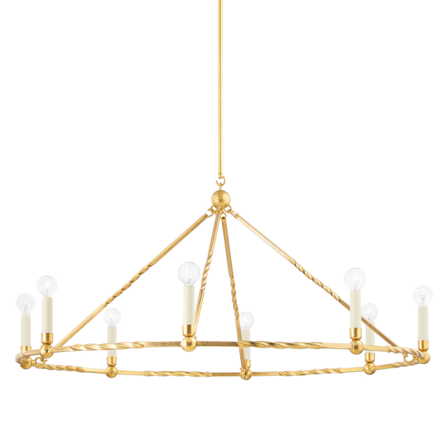 Mitzi Josephine Vintage Gold Leaf 42W x 18.5H Chandelier