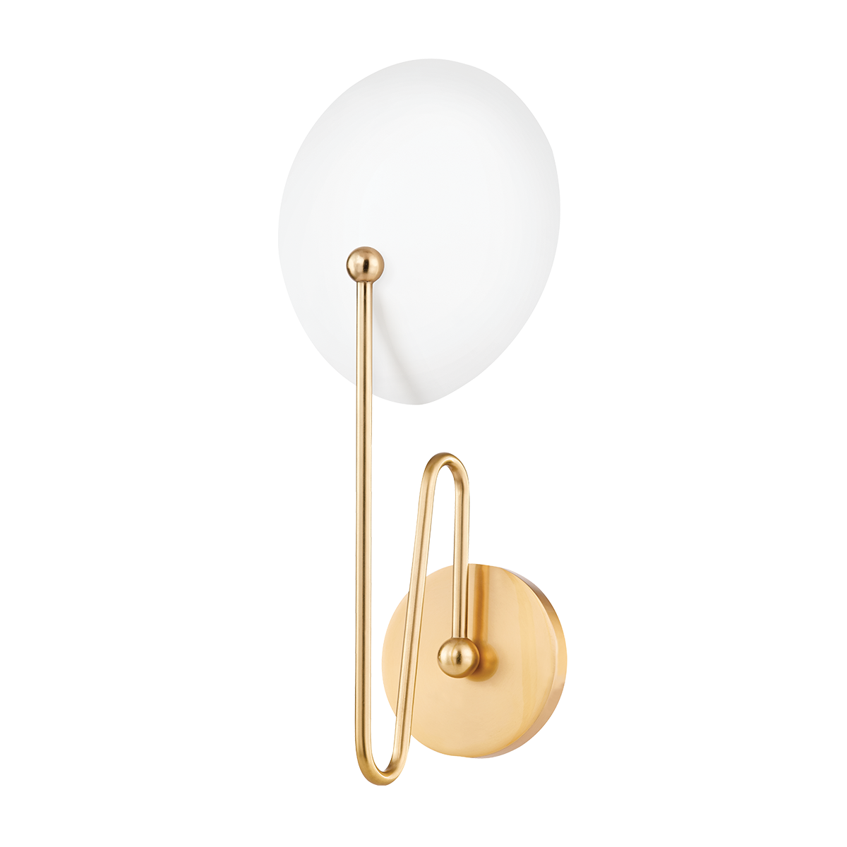 Mitzi Hattie AGED BRASS/TEXTURED WHITE 8W x 17H Wall Sconce