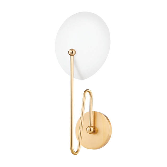 Mitzi Hattie AGED BRASS/TEXTURED WHITE 8W x 17H Wall Sconce