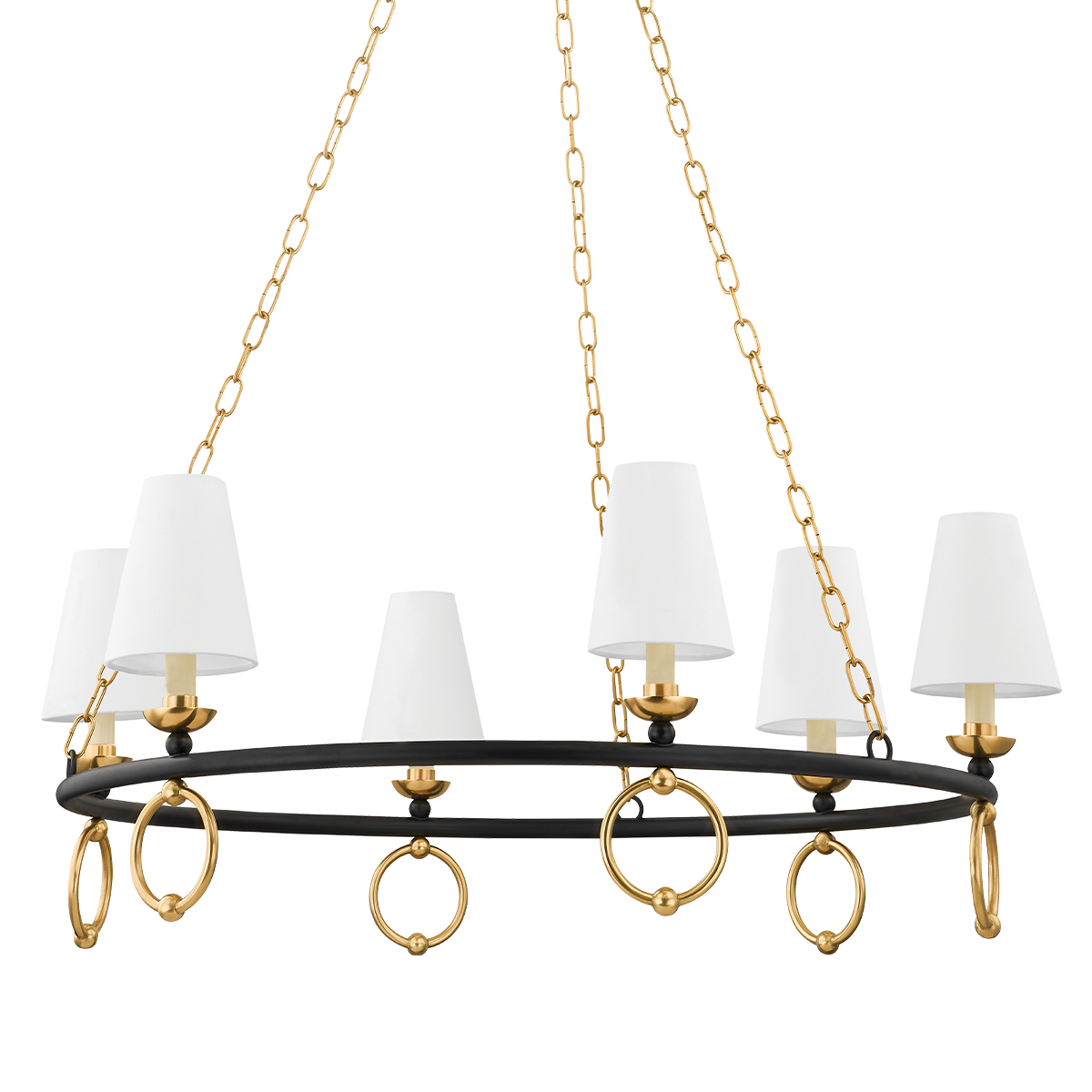 Mitzi Haverford Aged Brass 36.5W x 13.5H Chandelier
