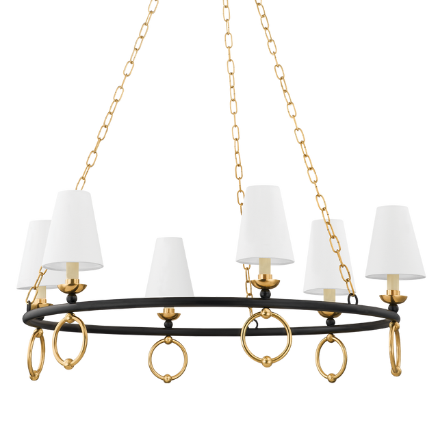 Mitzi Haverford Aged Brass 36.5W x 13.5H Chandelier
