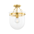 Mitzi Dunbar Aged Brass 10.5W x 14.25H Semi-Flush Mount