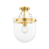 Mitzi Dunbar Aged Brass 10.5W x 14.25H Semi-Flush Mount