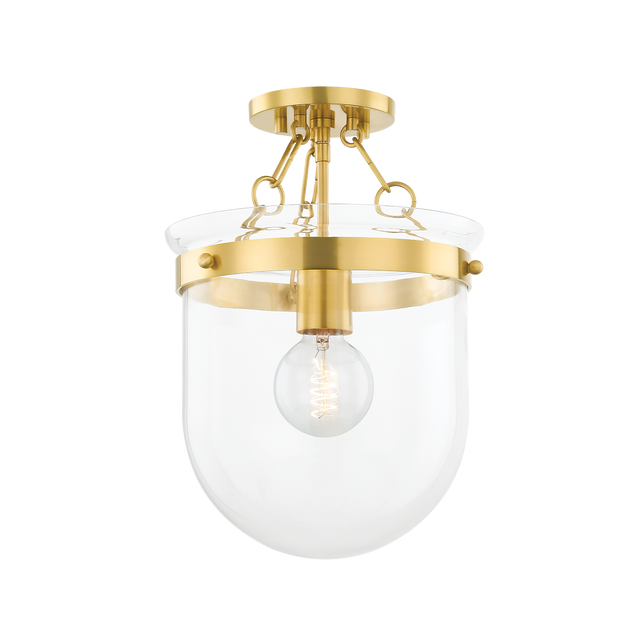 Mitzi Dunbar Aged Brass 10.5W x 14.25H Semi-Flush Mount