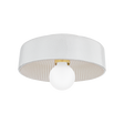 Mitzi RAY Aged Brass/ Ceramic Reactive White 11W x 6H Flush Mount