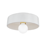 Mitzi RAY Aged Brass/ Ceramic Reactive White 11W x 6H Flush Mount