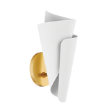 Mitzi DAVINA AGED BRASS/TEXTURED WHITE 5.5W x 13.5H Wall Sconce