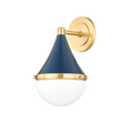 Mitzi CIARA AGED BRASS/SOFT NAVY 7W x 11.75H Wall Sconce