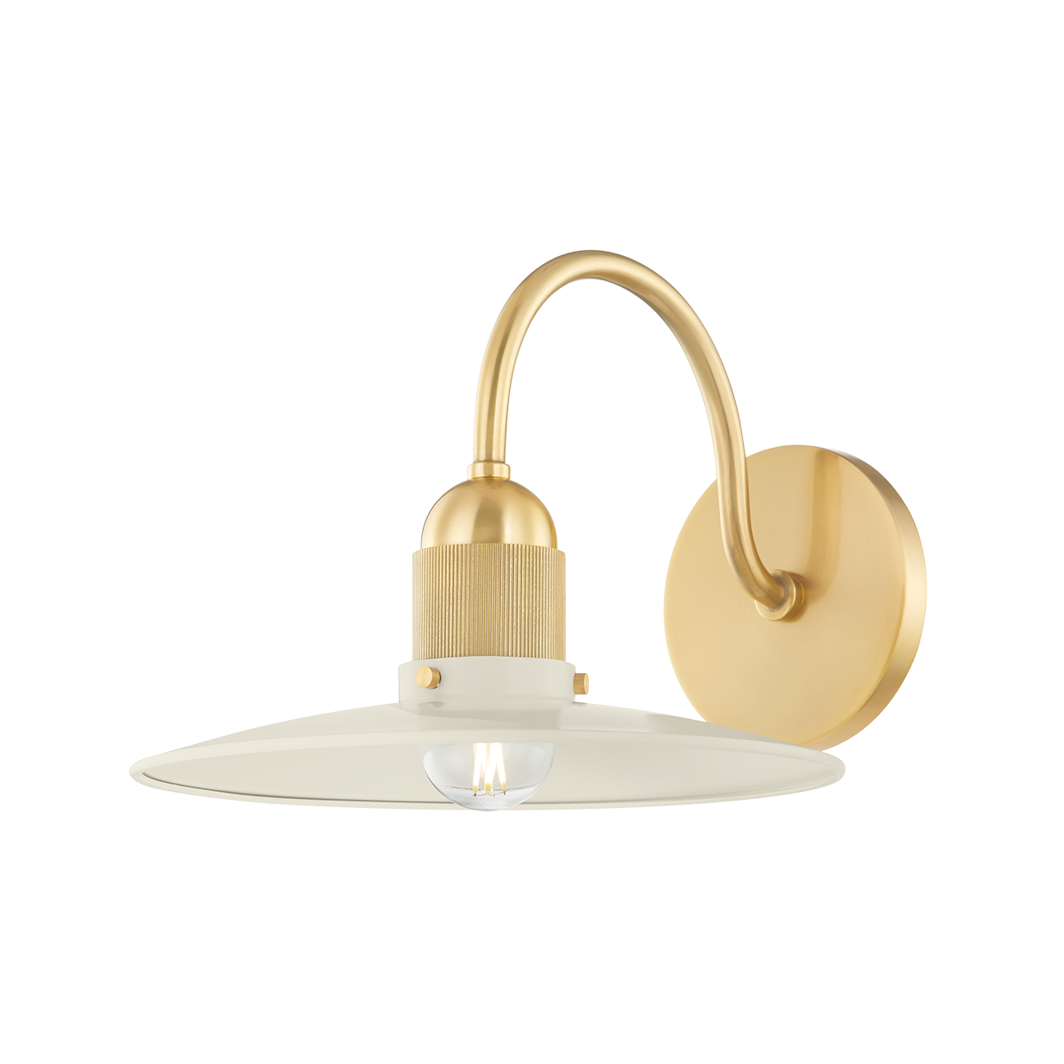 Mitzi LEANNA AGED BRASS/SOFT CREAM 10W x 8.75H Wall Sconce