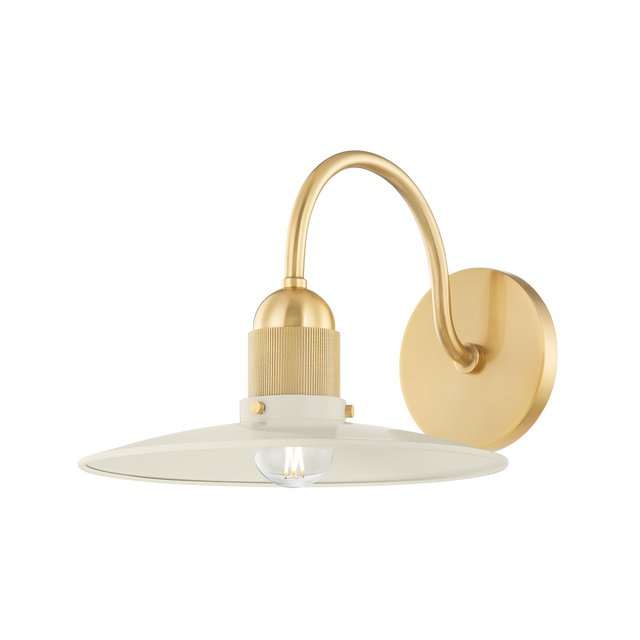 Mitzi LEANNA AGED BRASS/SOFT CREAM 10W x 8.75H Wall Sconce
