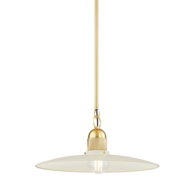 Mitzi LEANNA AGED BRASS/SOFT CREAM 18.25W x 8.75H Pendant